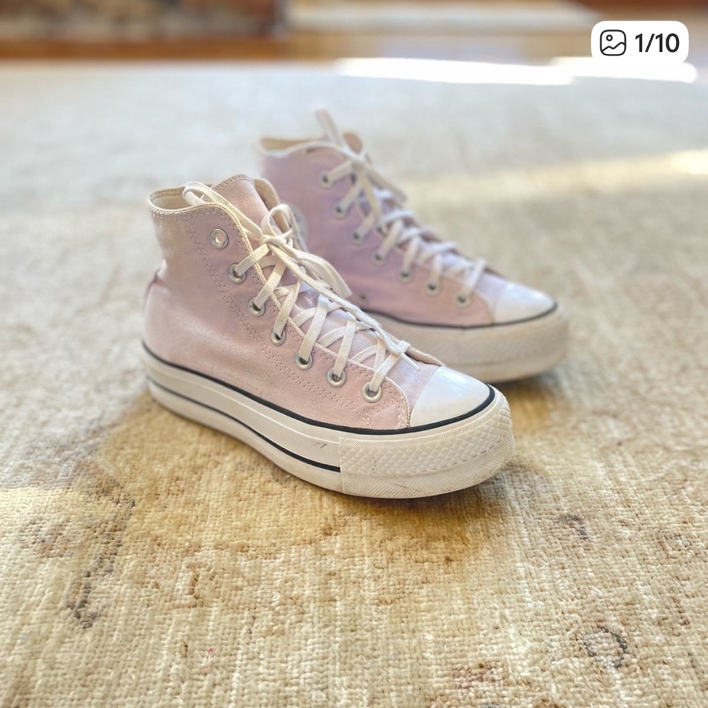 Converse Pink High-Top Platform Canvas Sneakers